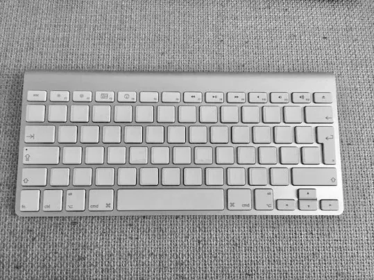 A photo of my taped keyboard